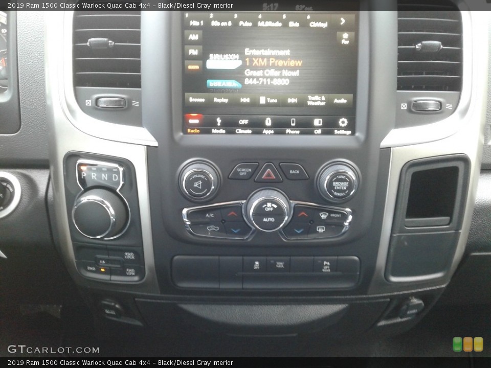 Black/Diesel Gray Interior Controls for the 2019 Ram 1500 Classic Warlock Quad Cab 4x4 #135111470
