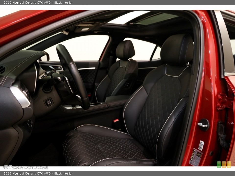 Black Interior Front Seat for the 2019 Hyundai Genesis G70 AWD #135123492