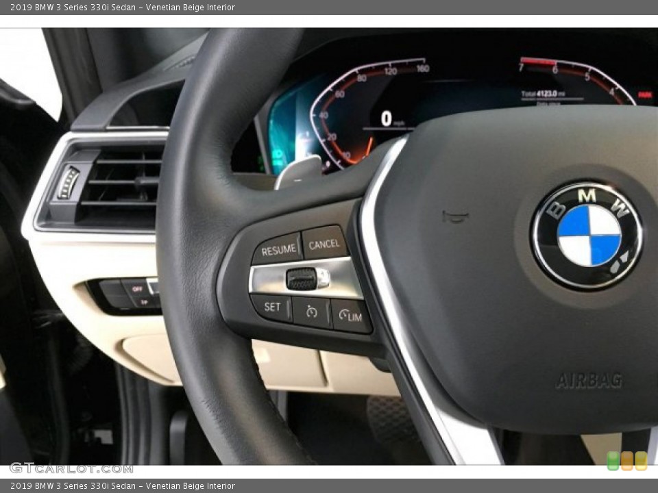 Venetian Beige Interior Steering Wheel for the 2019 BMW 3 Series 330i Sedan #135132804