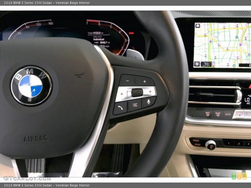 Venetian Beige Interior Steering Wheel for the 2019 BMW 3 Series 330i Sedan #135132825