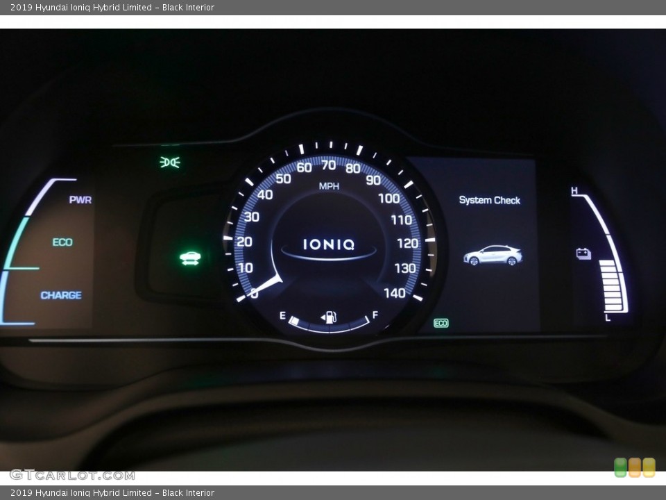 Black Interior Gauges for the 2019 Hyundai Ioniq Hybrid Limited #135145929