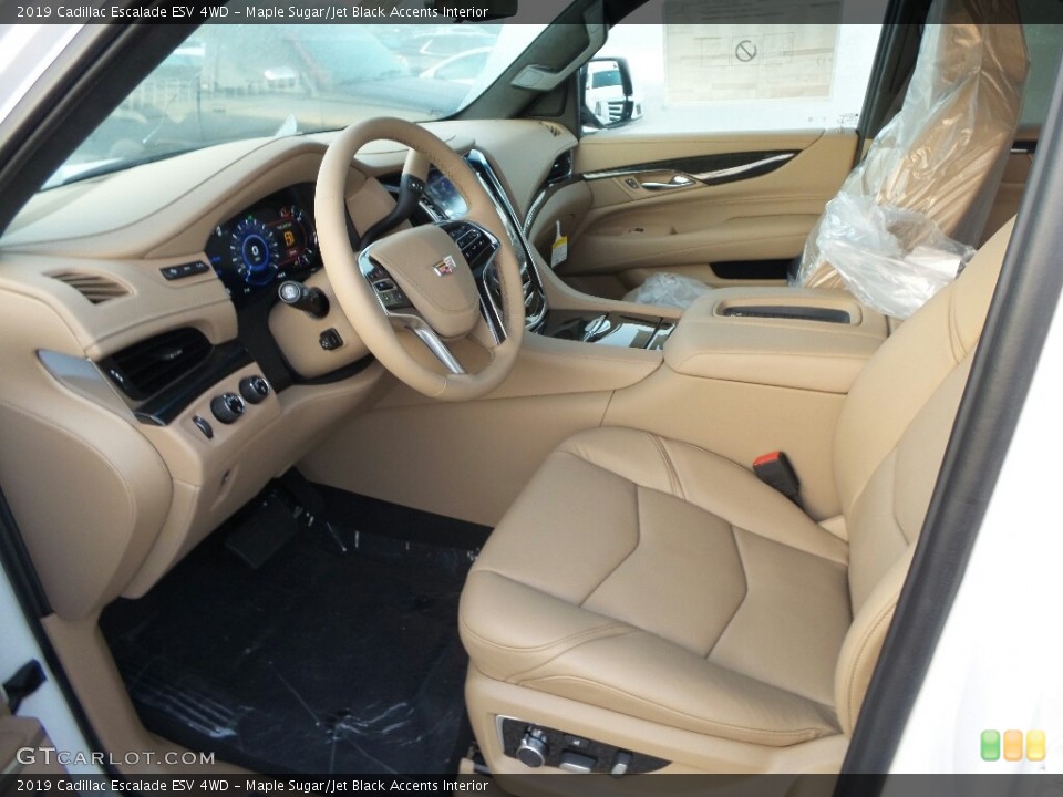 Maple Sugar/Jet Black Accents Interior Front Seat for the 2019 Cadillac Escalade ESV 4WD #135179797
