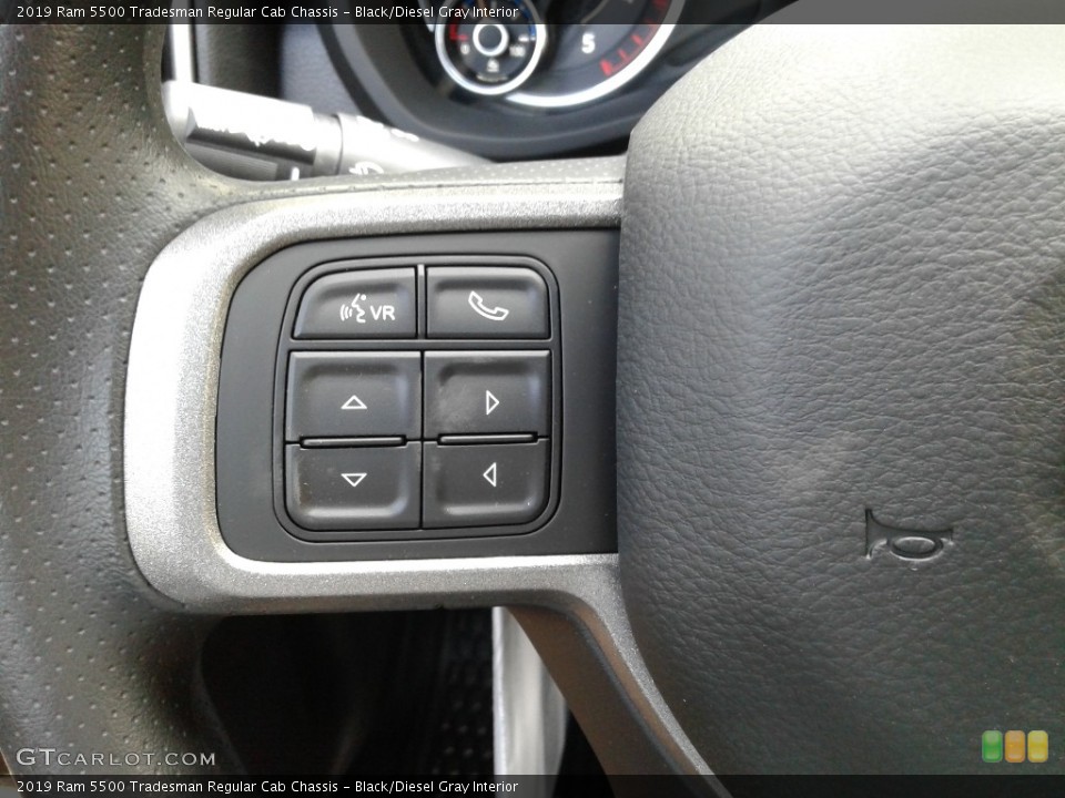 Black/Diesel Gray Interior Steering Wheel for the 2019 Ram 5500 Tradesman Regular Cab Chassis #135188341