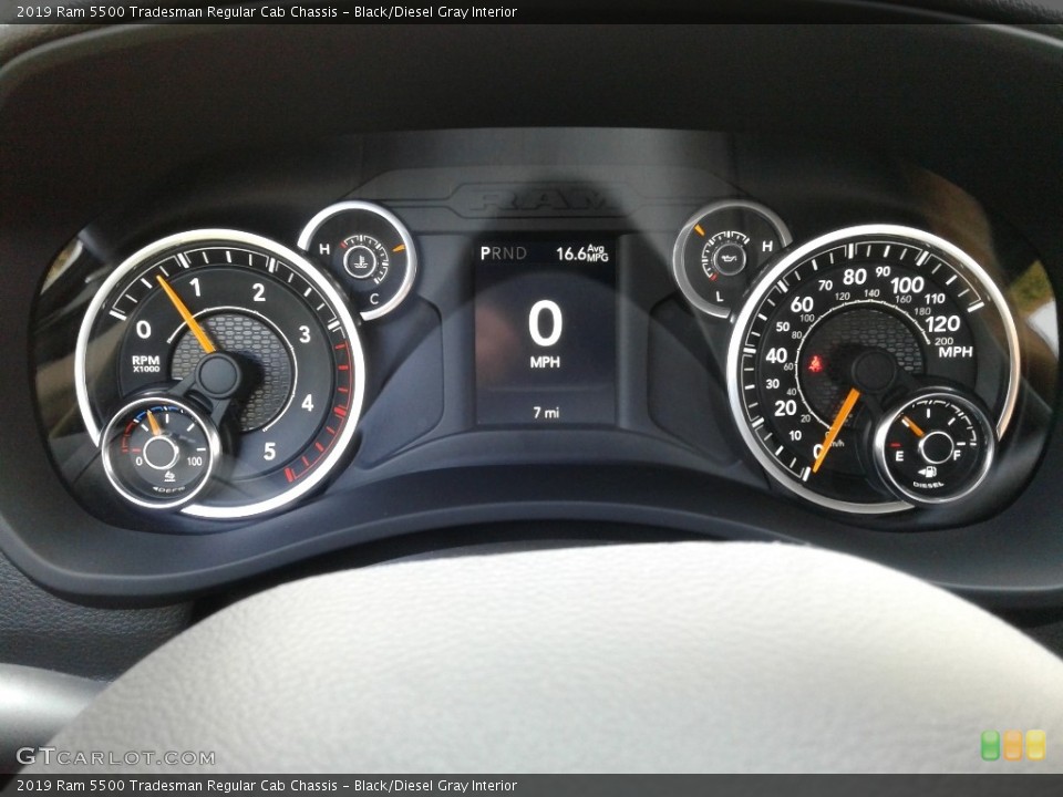 Black/Diesel Gray Interior Gauges for the 2019 Ram 5500 Tradesman Regular Cab Chassis #135188371