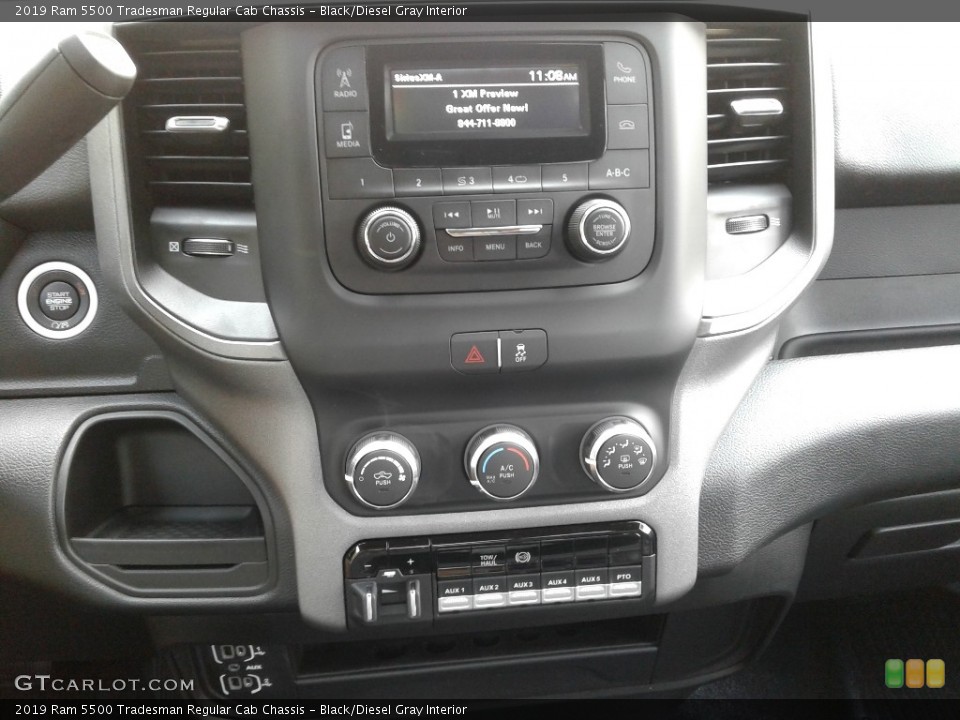 Black/Diesel Gray Interior Controls for the 2019 Ram 5500 Tradesman Regular Cab Chassis #135188386