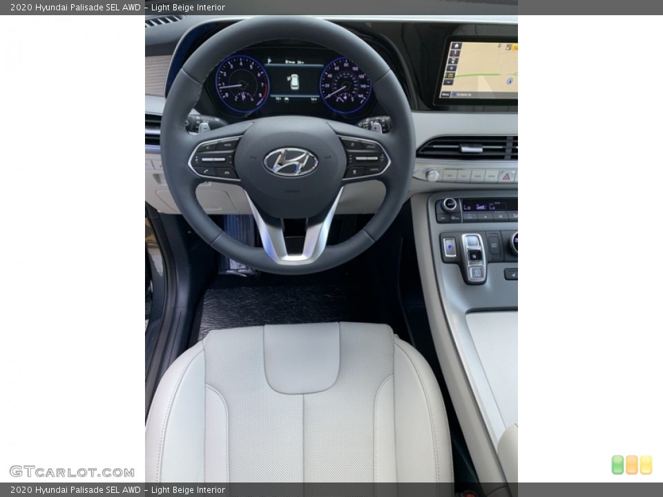 Light Beige Interior Steering Wheel for the 2020 Hyundai Palisade SEL AWD #135221411