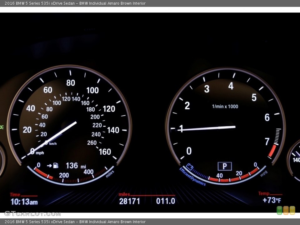BMW Individual Amaro Brown Interior Gauges for the 2016 BMW 5 Series 535i xDrive Sedan #135225138