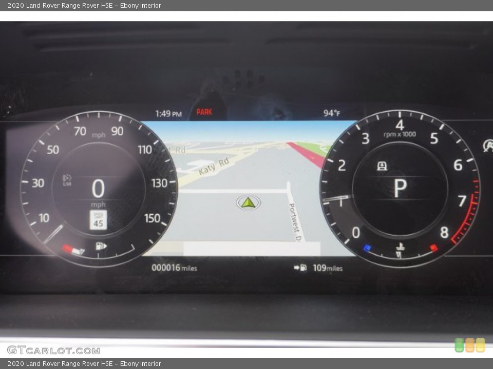 Ebony Interior Gauges for the 2020 Land Rover Range Rover HSE #135238392