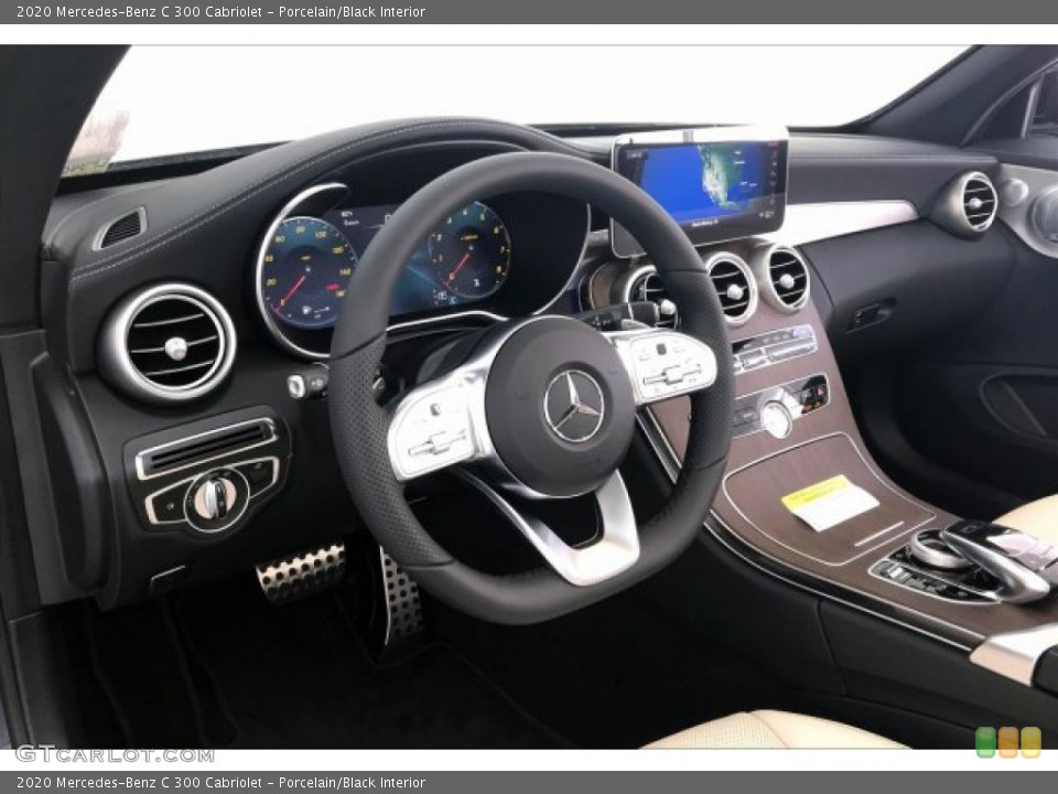 Porcelain/Black Interior Dashboard for the 2020 Mercedes-Benz C 300 Cabriolet #135247803