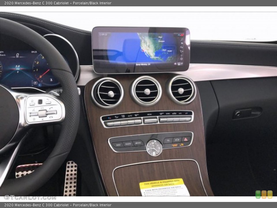 Porcelain/Black Interior Controls for the 2020 Mercedes-Benz C 300 Cabriolet #135247812