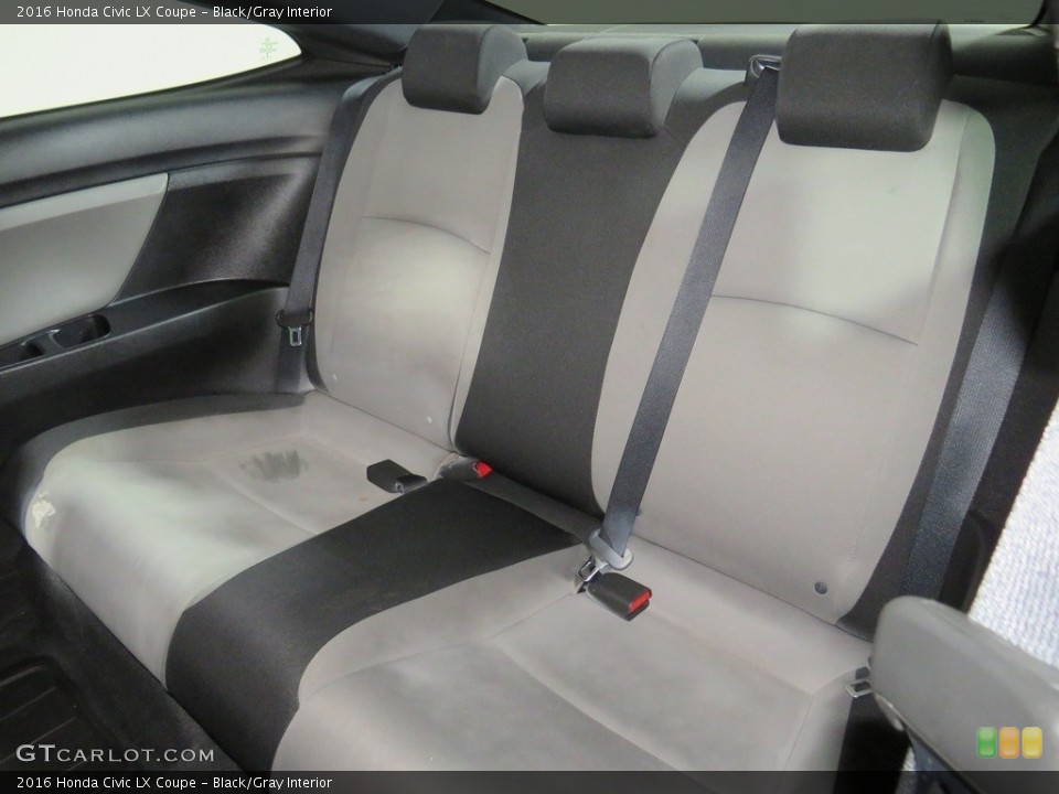 Black/Gray Interior Rear Seat for the 2016 Honda Civic LX Coupe #135265992