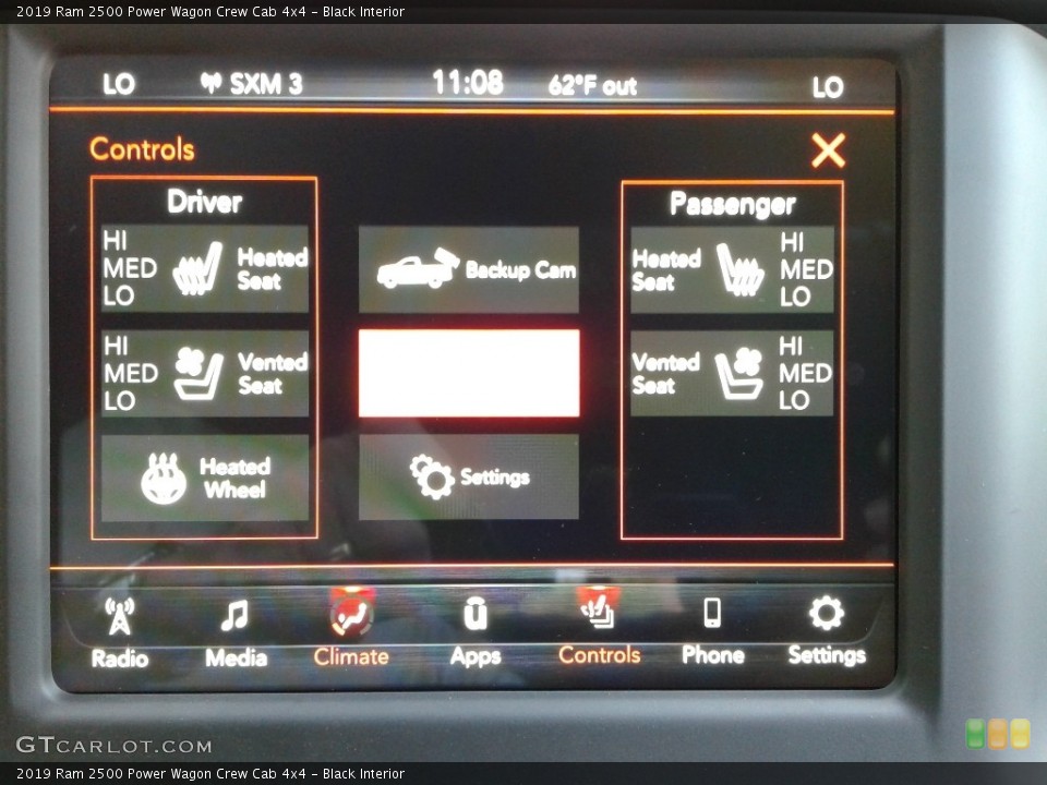 Black Interior Controls for the 2019 Ram 2500 Power Wagon Crew Cab 4x4 #135302789