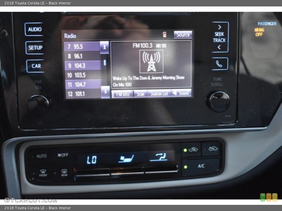 Black Interior Controls for the 2018 Toyota Corolla LE #135305480