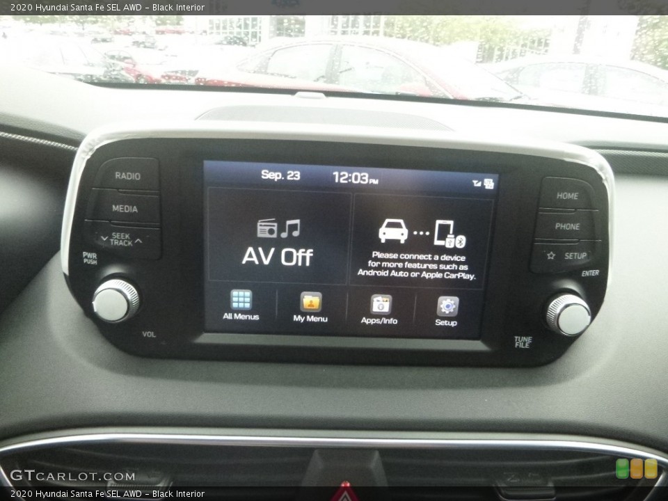 Black Interior Controls for the 2020 Hyundai Santa Fe SEL AWD #135318616