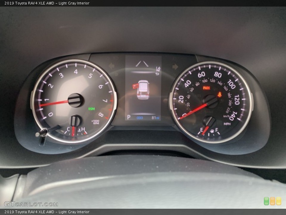 Light Gray Interior Gauges for the 2019 Toyota RAV4 XLE AWD #135325366
