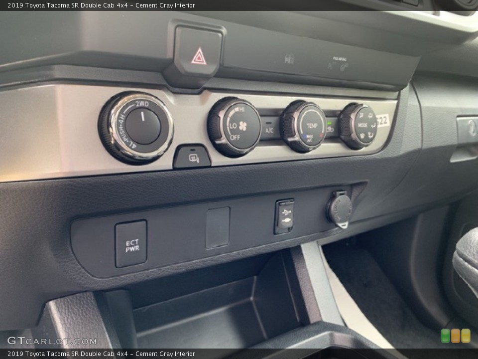 Cement Gray Interior Controls for the 2019 Toyota Tacoma SR Double Cab 4x4 #135327688