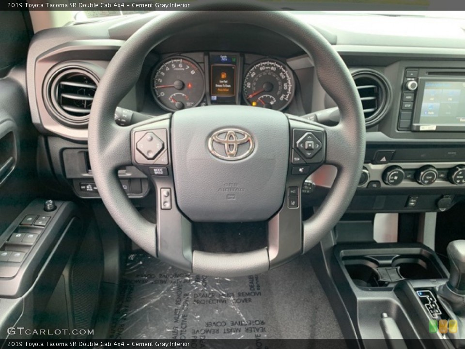 Cement Gray Interior Steering Wheel for the 2019 Toyota Tacoma SR Double Cab 4x4 #135327757