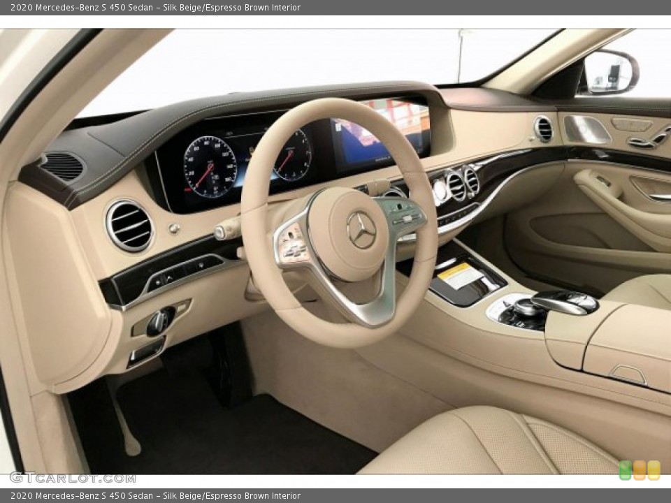 Silk Beige/Espresso Brown Interior Dashboard for the 2020 Mercedes-Benz S 450 Sedan #135346666