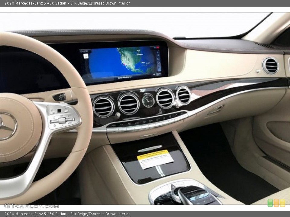 Silk Beige/Espresso Brown Interior Dashboard for the 2020 Mercedes-Benz S 450 Sedan #135346678