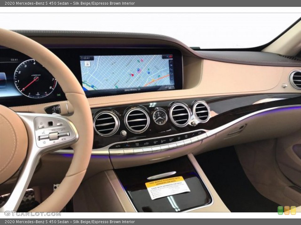 Silk Beige/Espresso Brown Interior Dashboard for the 2020 Mercedes-Benz S 450 Sedan #135348497