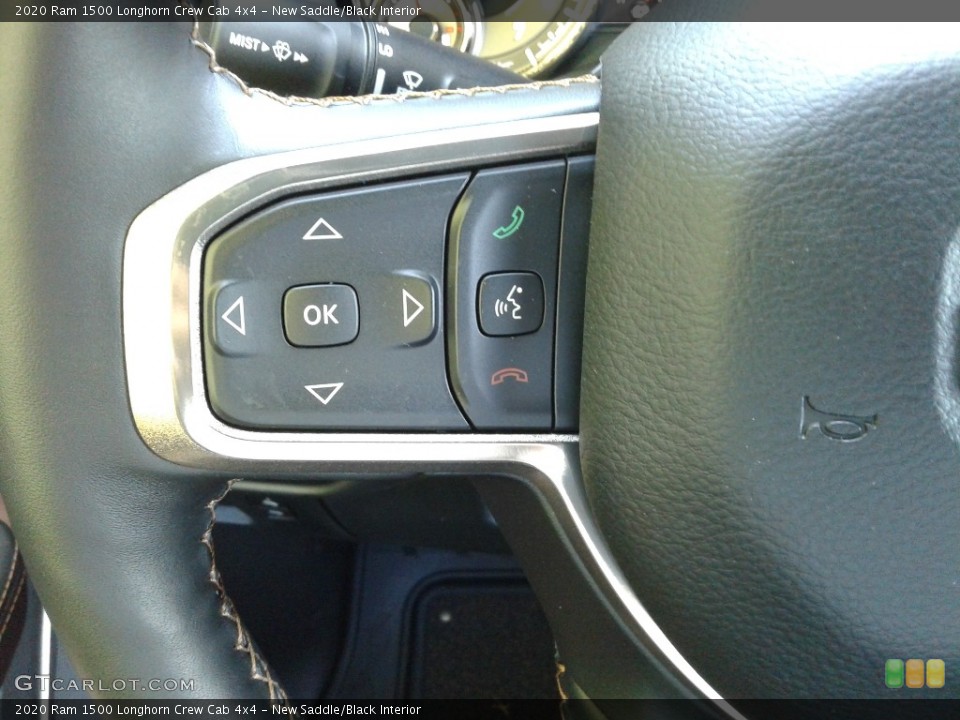 New Saddle/Black Interior Steering Wheel for the 2020 Ram 1500 Longhorn Crew Cab 4x4 #135354293