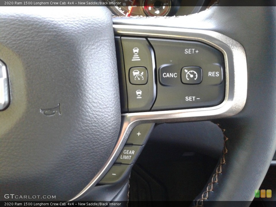 New Saddle/Black Interior Steering Wheel for the 2020 Ram 1500 Longhorn Crew Cab 4x4 #135354314