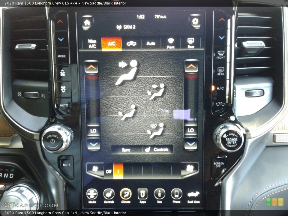 New Saddle/Black Interior Controls for the 2020 Ram 1500 Longhorn Crew Cab 4x4 #135354470