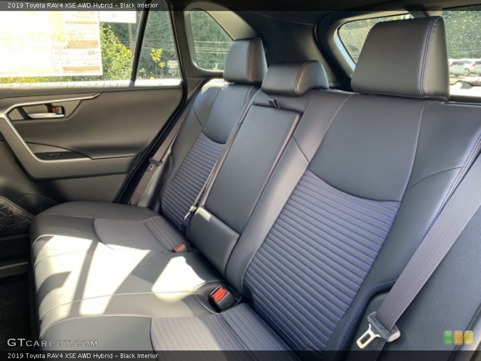 Black Interior Rear Seat for the 2019 Toyota RAV4 XSE AWD Hybrid #135356937