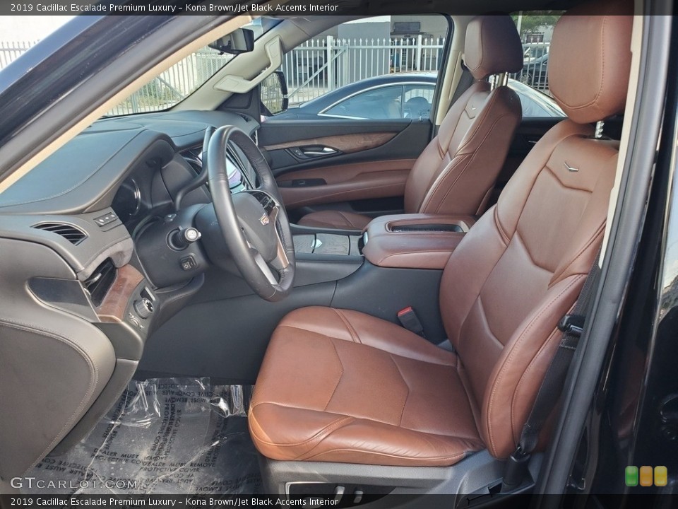 Kona Brown/Jet Black Accents Interior Photo for the 2019 Cadillac Escalade Premium Luxury #135366401