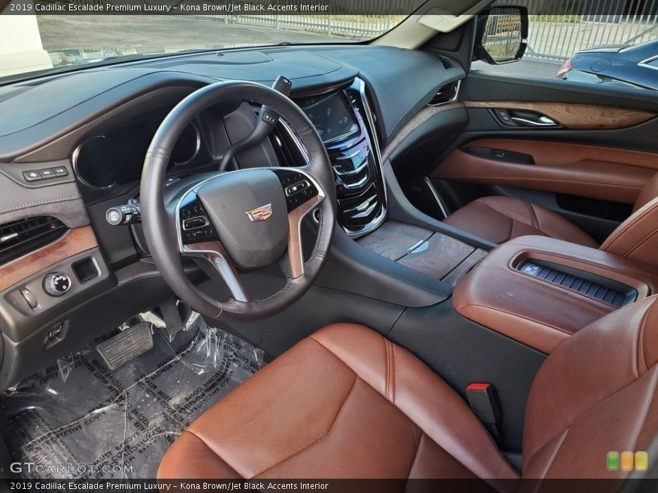 Kona Brown/Jet Black Accents Interior Front Seat for the 2019 Cadillac Escalade Premium Luxury #135366425