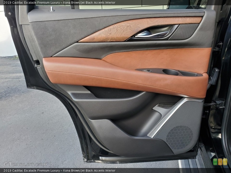 Kona Brown/Jet Black Accents Interior Door Panel for the 2019 Cadillac Escalade Premium Luxury #135366449