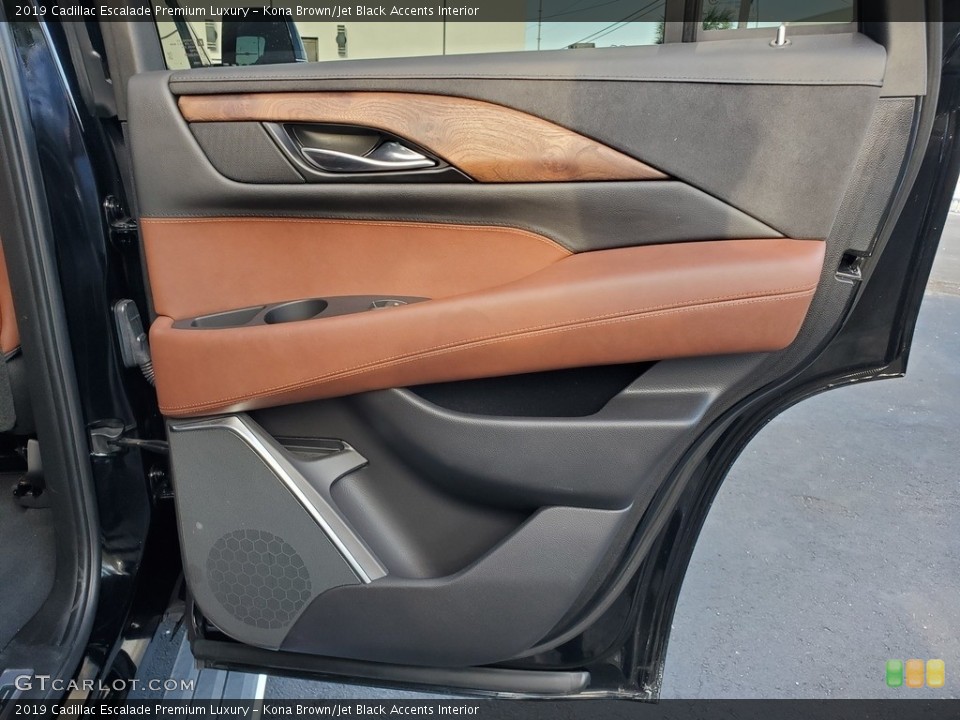 Kona Brown/Jet Black Accents Interior Door Panel for the 2019 Cadillac Escalade Premium Luxury #135366509