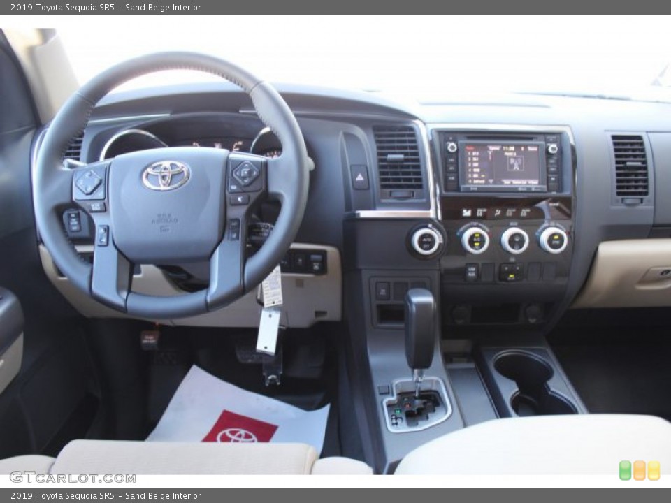 Sand Beige Interior Dashboard for the 2019 Toyota Sequoia SR5 #135372389
