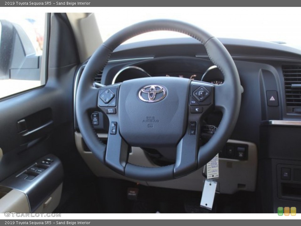 Sand Beige Interior Steering Wheel for the 2019 Toyota Sequoia SR5 #135372410