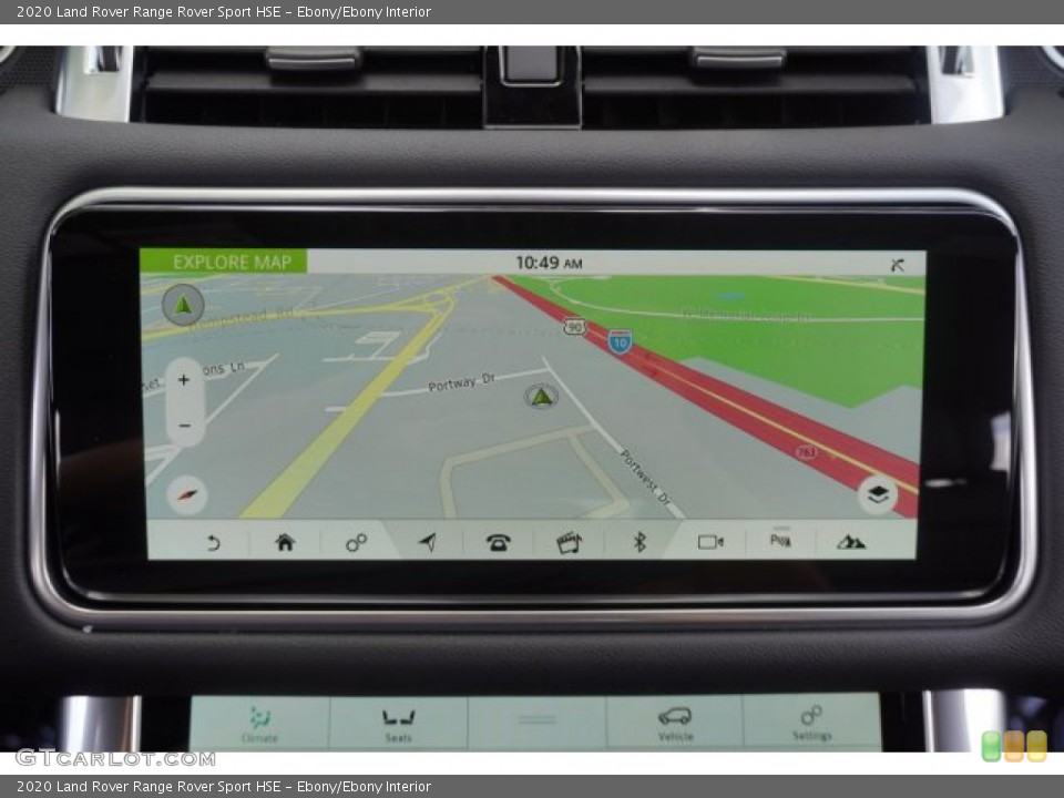Ebony/Ebony Interior Navigation for the 2020 Land Rover Range Rover Sport HSE #135375428