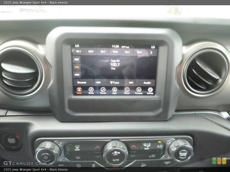 Black Interior Controls for the 2020 Jeep Wrangler Sport 4x4 #135376268