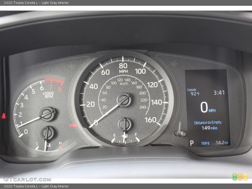 Light Gray Interior Gauges for the 2020 Toyota Corolla L #135401657