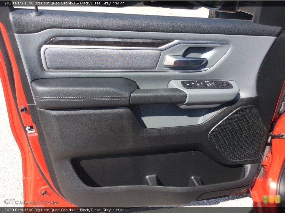 Black/Diesel Gray Interior Door Panel for the 2020 Ram 1500 Big Horn Quad Cab 4x4 #135413462