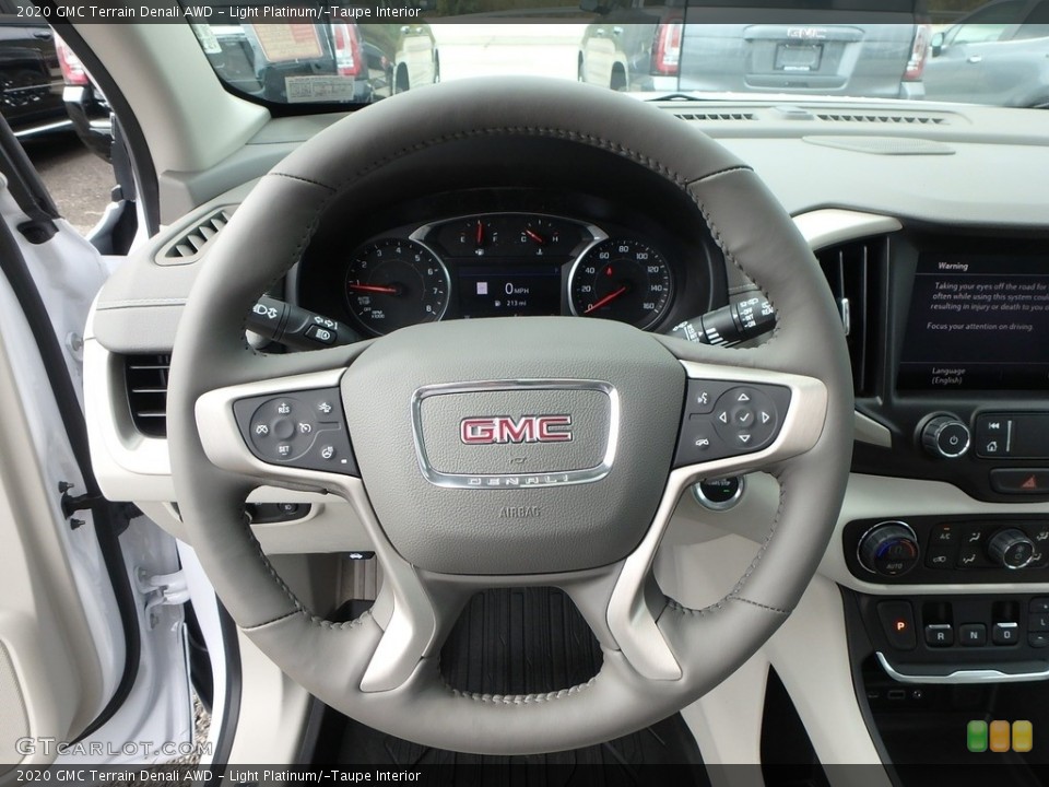 Light Platinum/­Taupe Interior Steering Wheel for the 2020 GMC Terrain Denali AWD #135419735