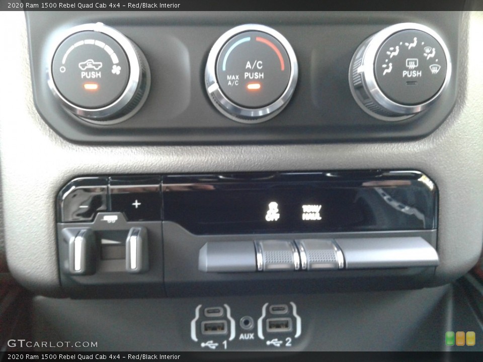 Red/Black Interior Controls for the 2020 Ram 1500 Rebel Quad Cab 4x4 #135459446