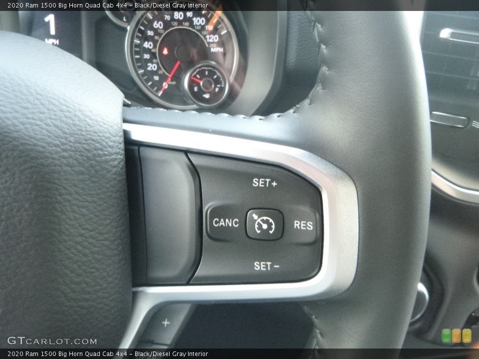 Black/Diesel Gray Interior Steering Wheel for the 2020 Ram 1500 Big Horn Quad Cab 4x4 #135477560