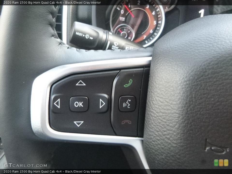 Black/Diesel Gray Interior Steering Wheel for the 2020 Ram 1500 Big Horn Quad Cab 4x4 #135477623