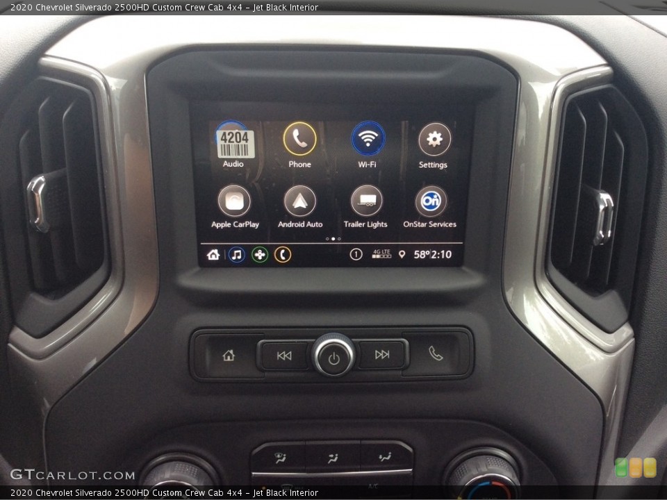 Jet Black Interior Controls for the 2020 Chevrolet Silverado 2500HD Custom Crew Cab 4x4 #135494603