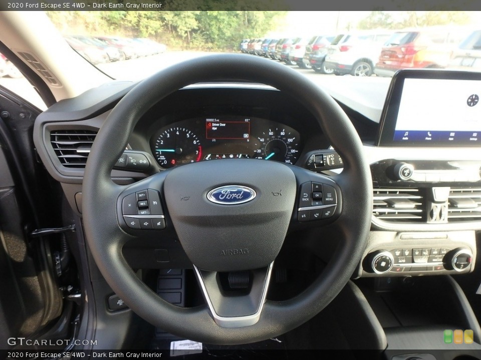 Dark Earth Gray Interior Steering Wheel for the 2020 Ford Escape SE 4WD #135509753