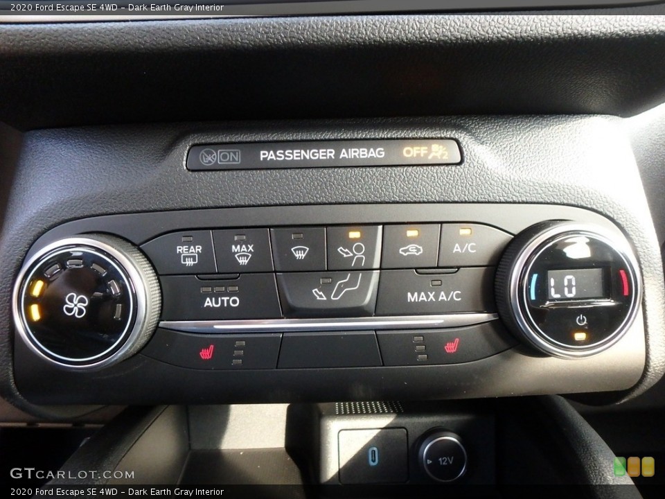 Dark Earth Gray Interior Controls for the 2020 Ford Escape SE 4WD #135509762