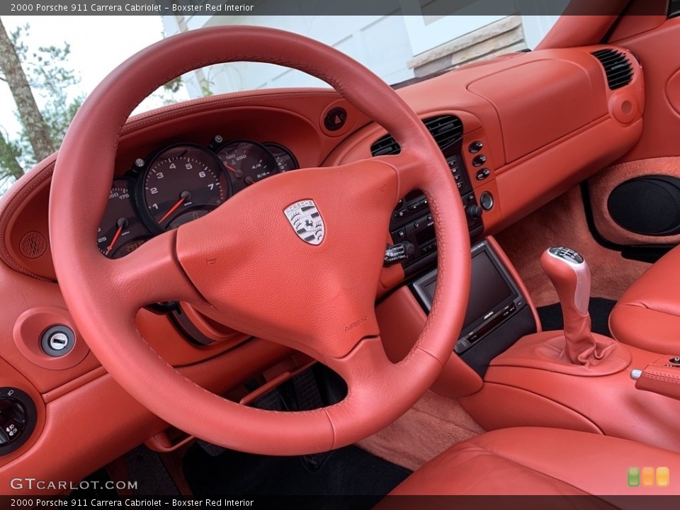 Boxster Red Interior Steering Wheel for the 2000 Porsche 911 Carrera Cabriolet #135531768