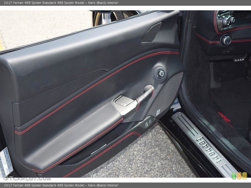 Nero (Black) Interior Door Panel for the 2017 Ferrari 488 Spider  #135549992