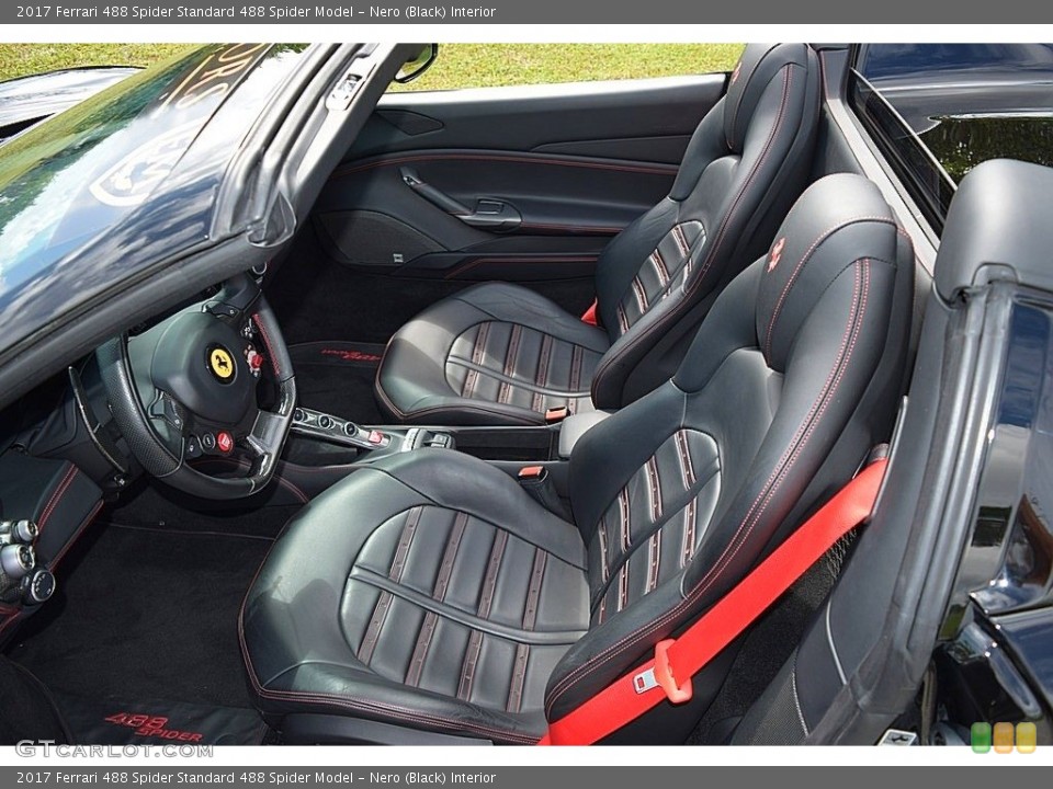 Nero (Black) Interior Front Seat for the 2017 Ferrari 488 Spider  #135550025