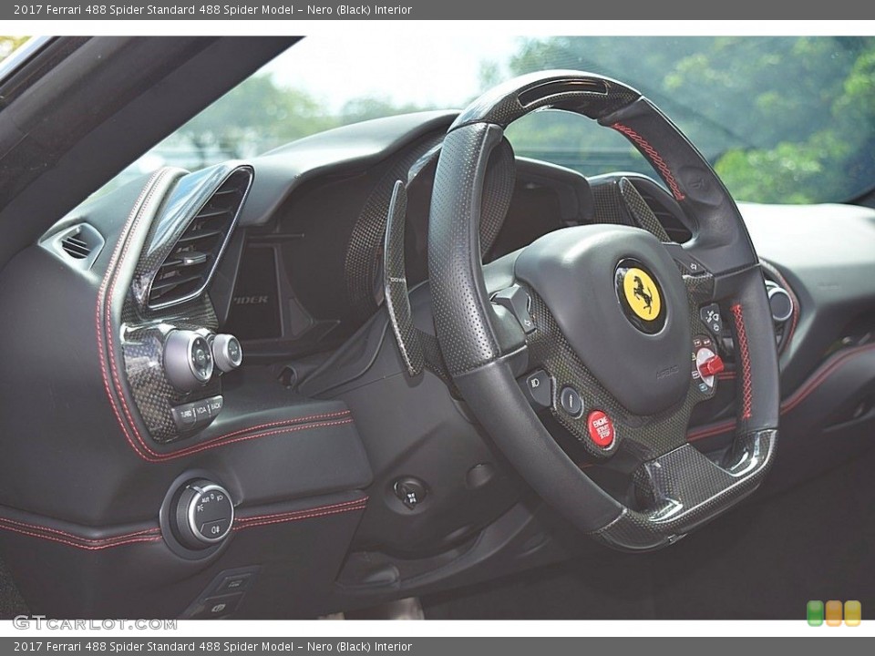Nero (Black) Interior Steering Wheel for the 2017 Ferrari 488 Spider  #135550064