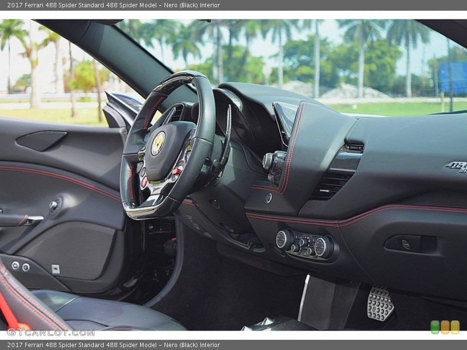 Nero (Black) Interior Steering Wheel for the 2017 Ferrari 488 Spider  #135550115